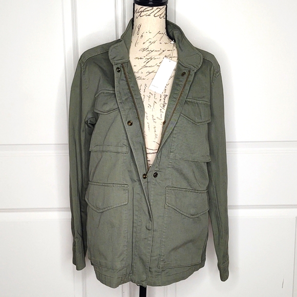 Vince Cotton Utility Jacket, Loden Green, Size Large 🆕 - Picture 12 of 12